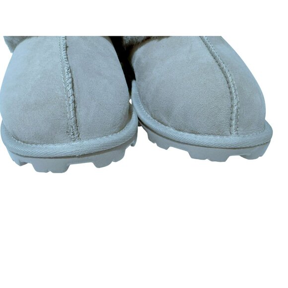 Womens Suede and Sherpa Slippers Sz 9 Gray Slip-On Indoor/Outdoor Members Mark - Picture 2 of 6